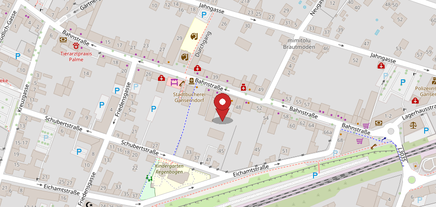 Statische Straßenkarte für den Standort Gänserndorf