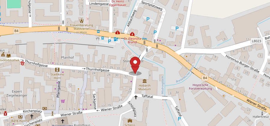 Statische Straßenkarte für den Standort Horn